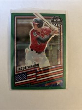2026 Panini Stars & Stripes Prizm USA Baseball #179 Jacob Seamon Green Scope /99