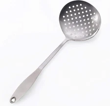 Skimmer Spoon/Strainer Ladle - Stainless Steel - with re skimmer ladle 