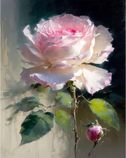 Xackcme Rose Paint*by Numbers for Adults /Flower Paint by Number on+Canvas with)