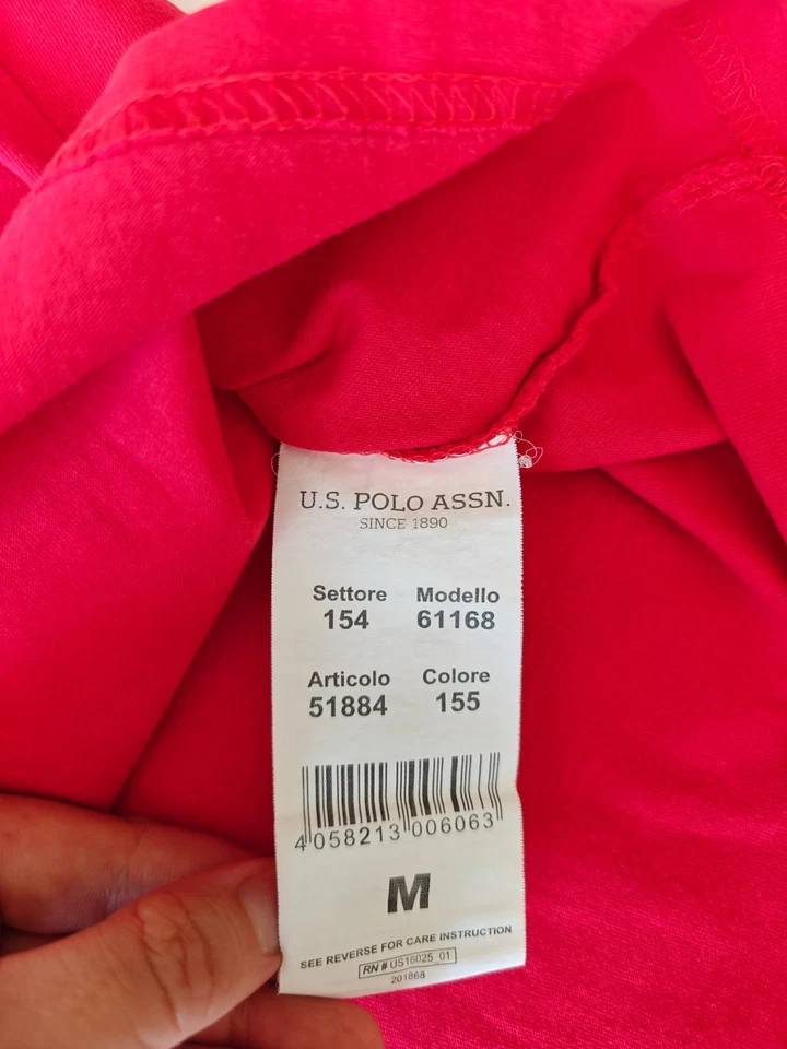 US Polo Assn. Red t-shirt, Short sleeve, Polo mens,100% cotton , M size - Imagen 3 de 4