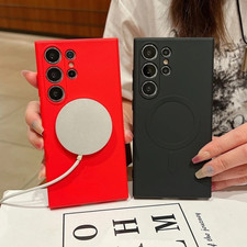 Soft TPU Liquid Silicone Magnetic Phone Case For Samsung Galaxy S25 S26 Ultra