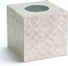 5.9  Capiz Tissue Box Cover, Square Decorative Tissue Holder with Bottom Slid...