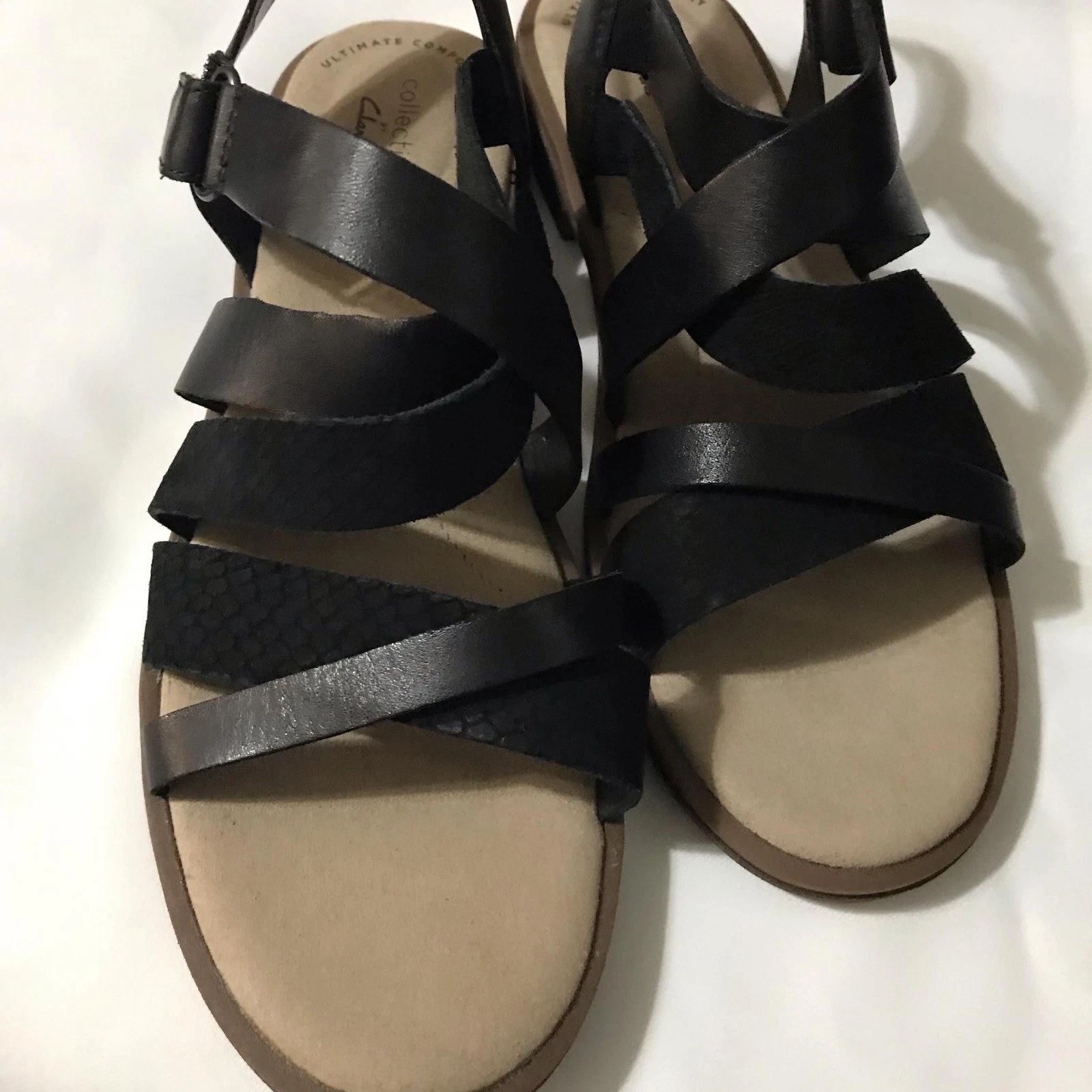 Sandali donna Clarks Collection neri con cinturino in pelle misura 6 5