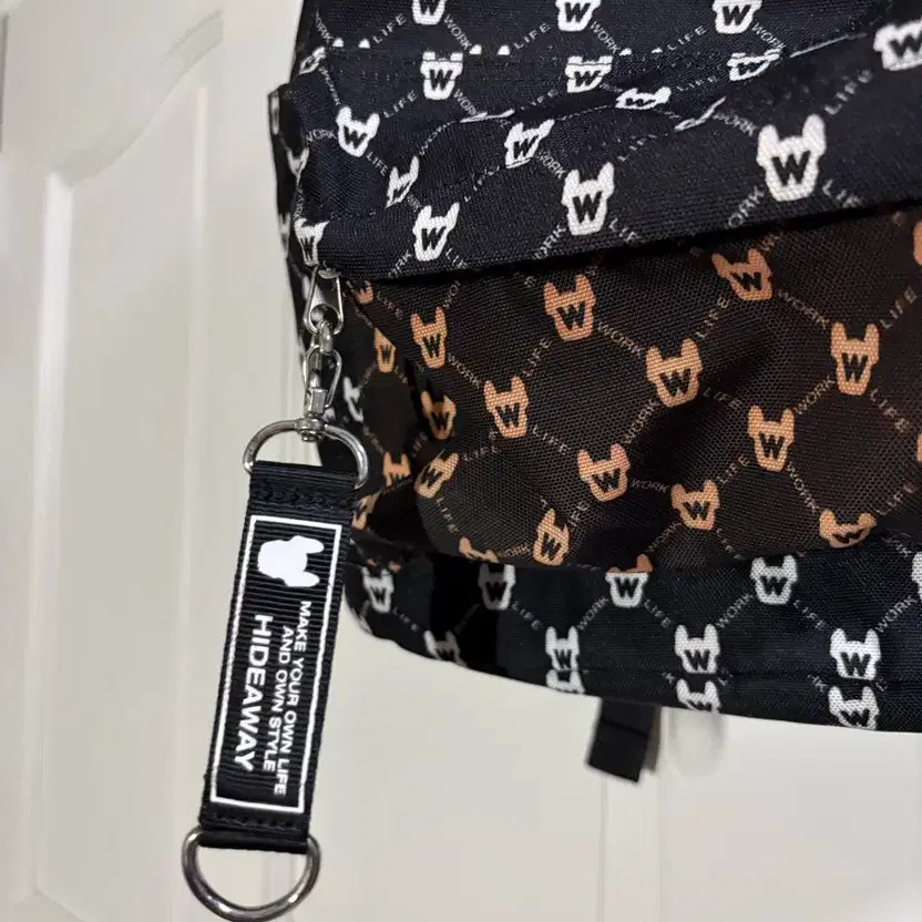 LifeWork Backpack - Stylish Logo Pattern, With Ke… - image 2