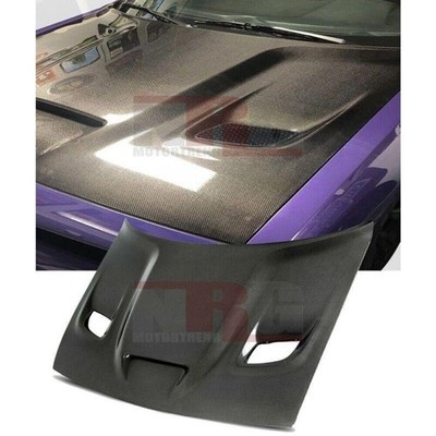 For 2008-2023 Dodge Challenger Hellcat Style Vented Carbon Fiber Hood Panels