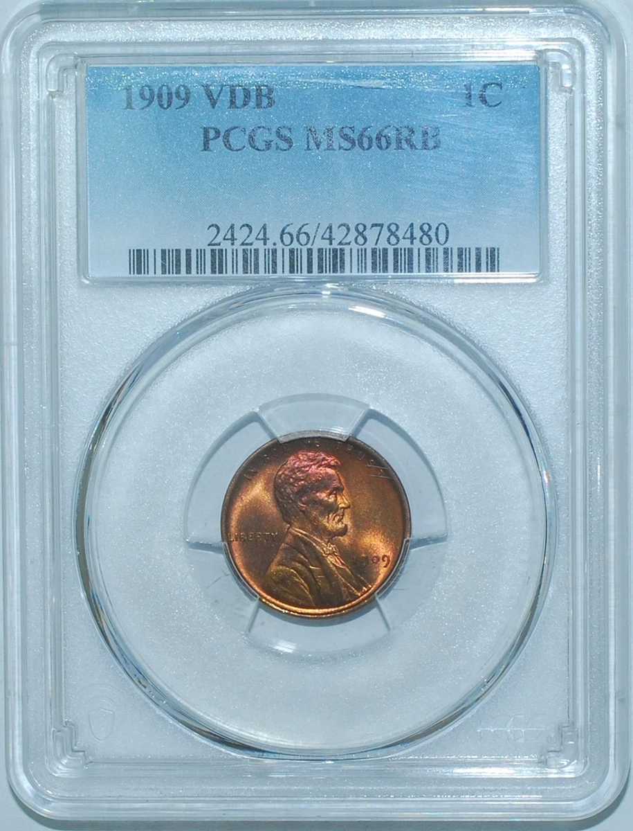 MS 66 Graded 1909 Year Lincoln Wheat US Small Cents (1909-1958
