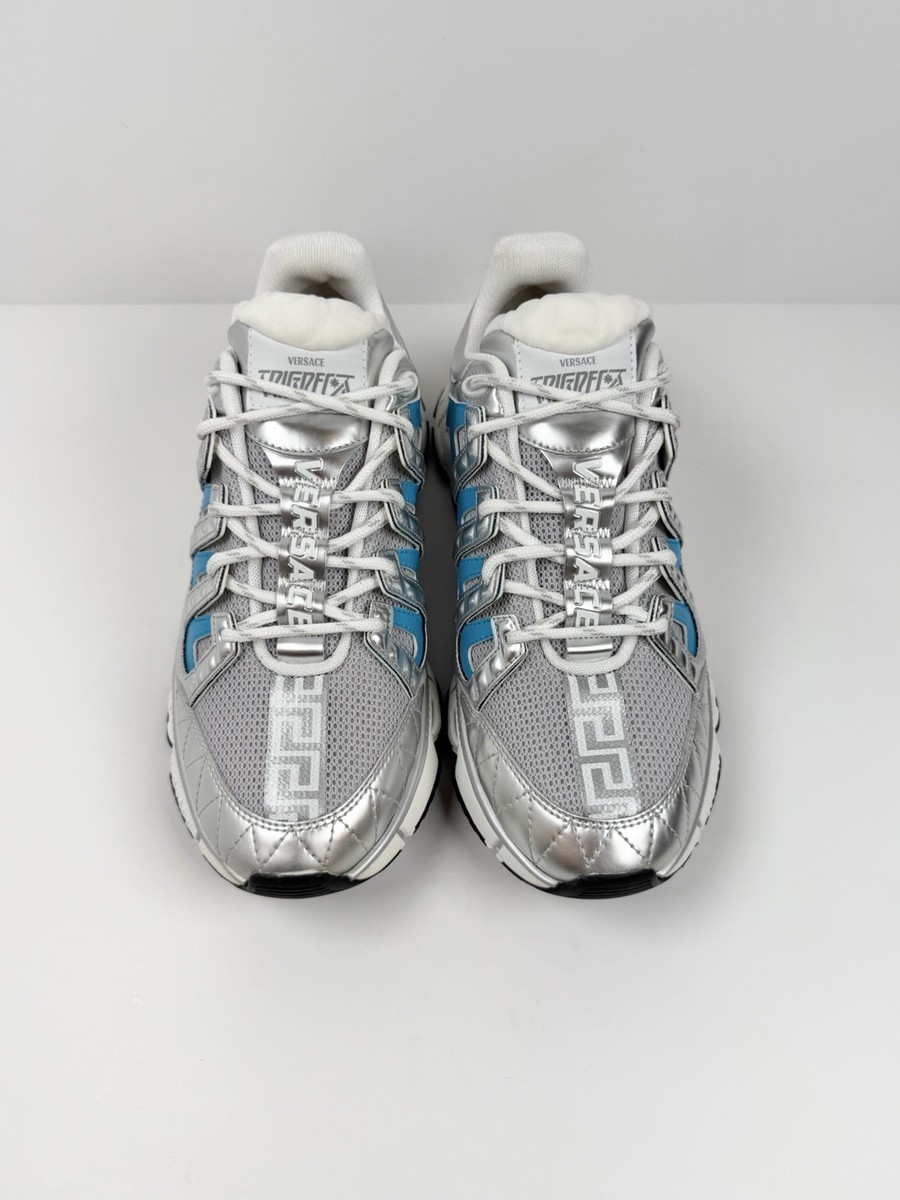 Size 41.5EU/8.5US - Versace Trigreca Silver Blue NEW! | eBay
