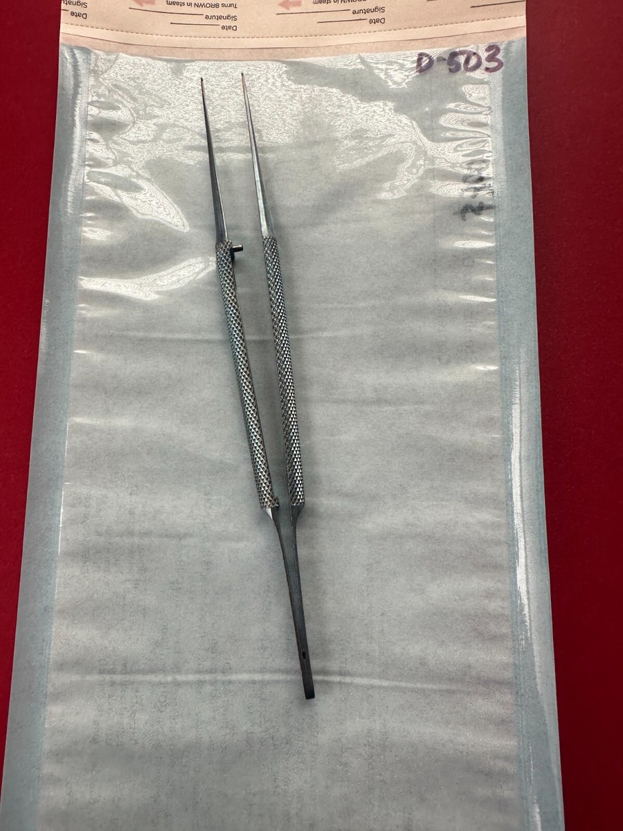 Scanlan Micro Forceps Round handle, 1 mm, ring tips, 7-1/4″ Ref