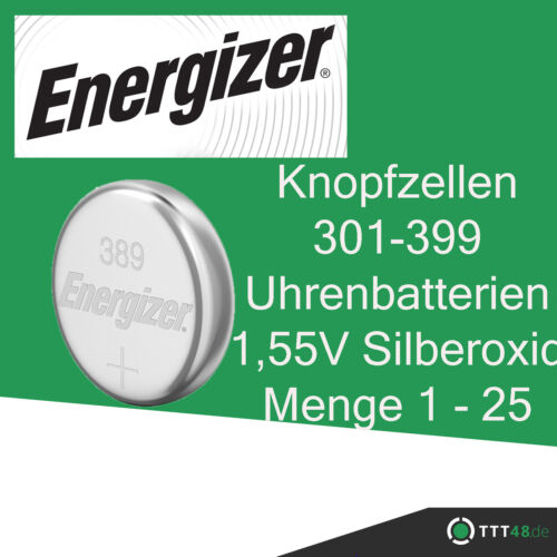Energizer 301 - 399 Uhrenbatterien 1,55 V Knopfzellen Silberoxid Uhren Batterien - Bild 1 von 1