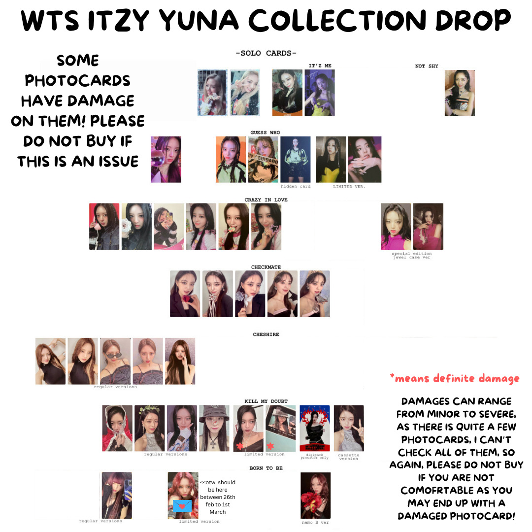 Itzy official Yuna photocards (READ DESC)