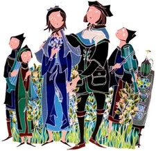 BRIDE & GROOM - (After Cloisonné) Joseph Trippetti + Trippetti Book on Cloisonné