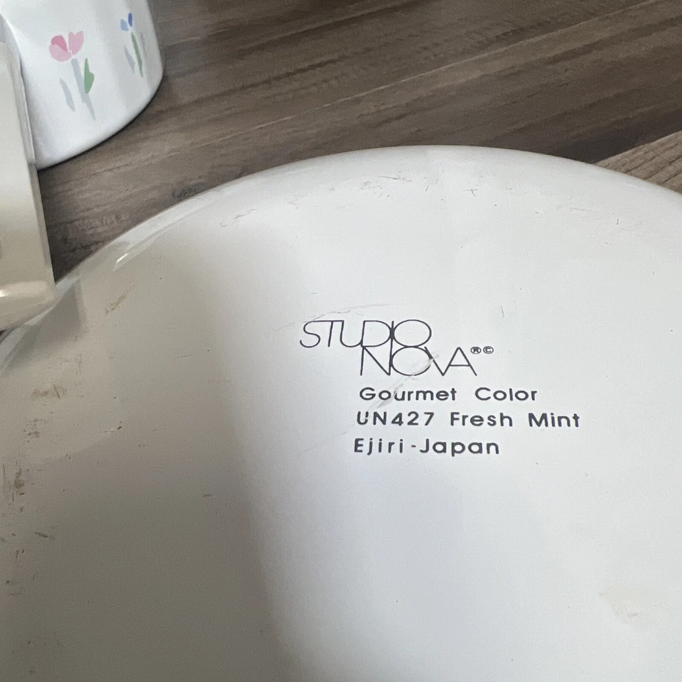 5 Piece STUDIO NOVA UN427 Fresh Mint Pattern COOKWARE Frying Pan Pots & Pans Set - Image 3 of 4