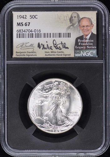 1942 Walking Liberty Half Dollar 50C NGC MS67