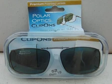 Polar optics clip ons UVA/UVB protection lens with hard case 52 Rec 19