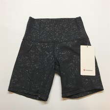 NEW LULULEMON Align HR Short 6" 4 Speckle Emboss Black
