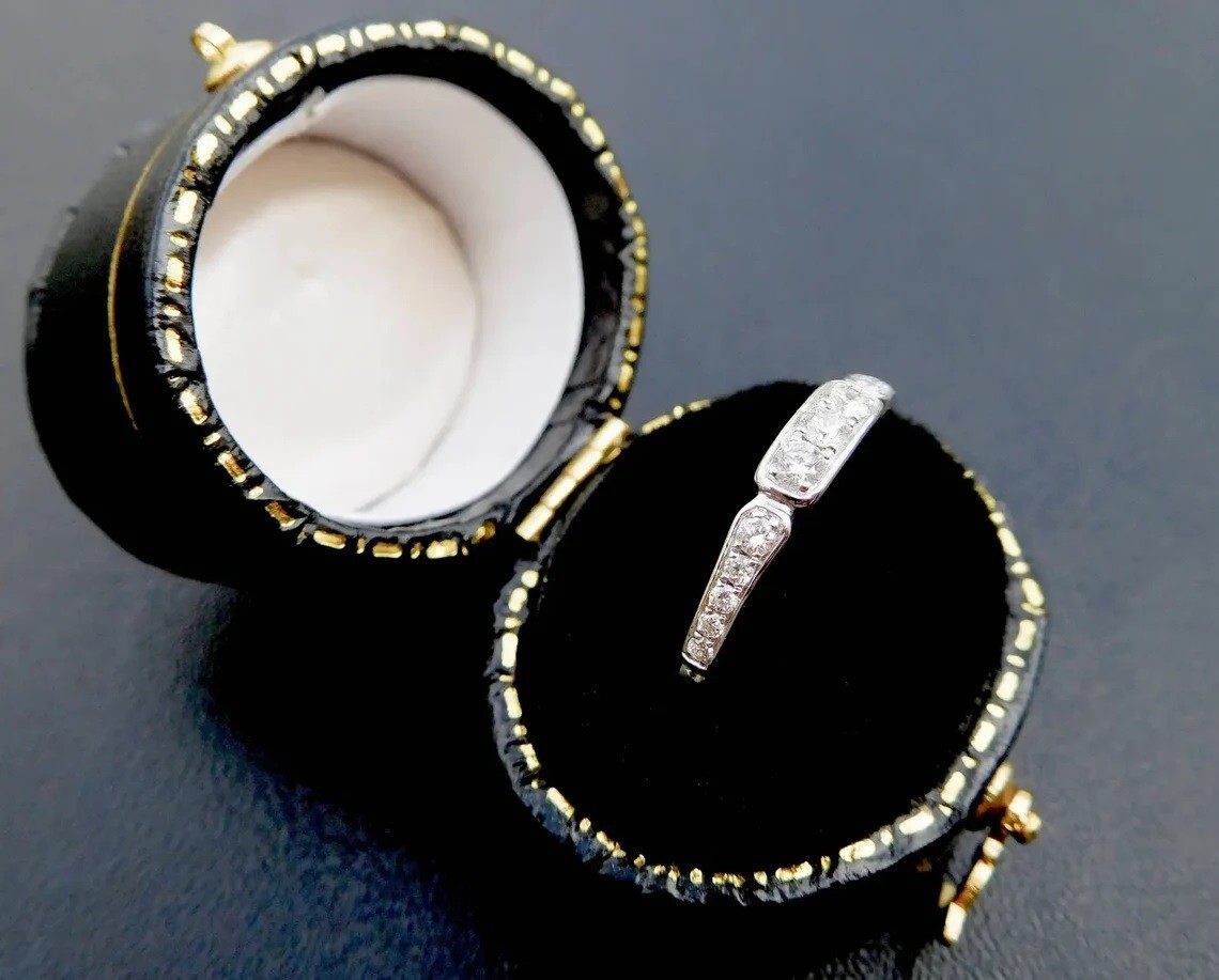 Art Deco Diamond Wedding Ring Vintage Diamond Eternity Ring Antique Diamond Band