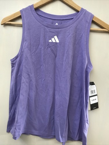 ADIDAS Light Purple 3-STRIPE BACK TANK TOP GIRLS Size M (10-12) NWT