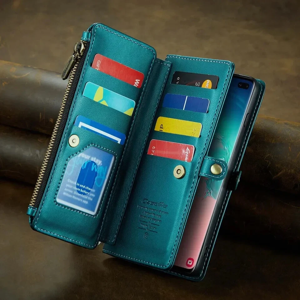 Phone Case for Samsung Galaxy S10 Crossbody Wallet Case Leather Flip Cover - Imagem 2 de 4