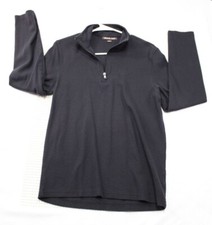 Michael Kors MK Mens Black Half Zip Pullover Sweater M Cotton/Polyester