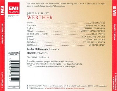 JULES MASSENET: WERTHER NEW REGION 2 CD