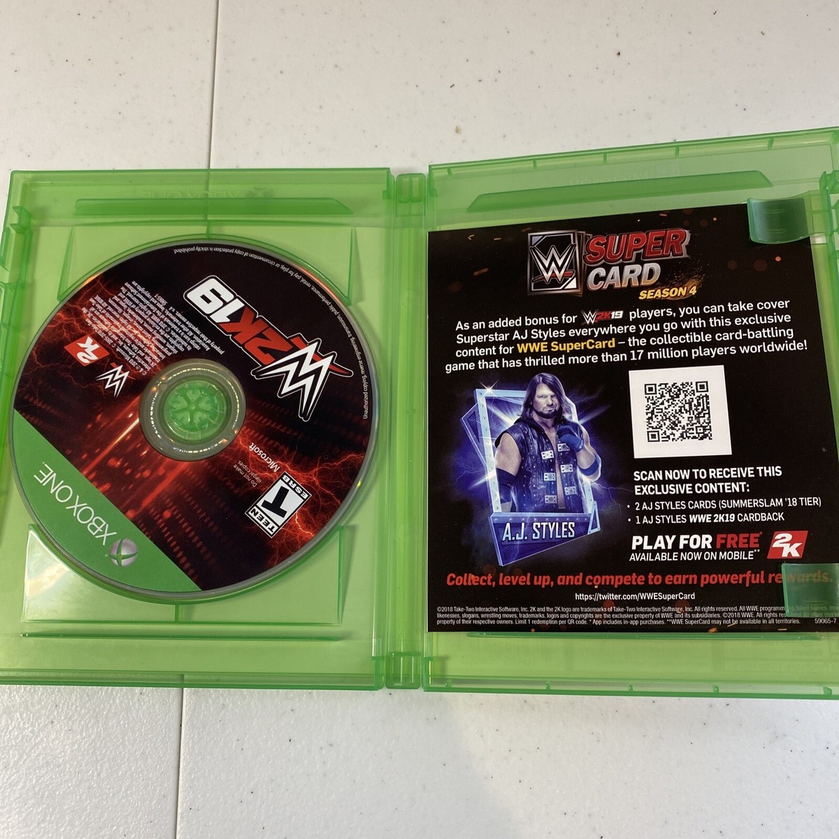 WWE 2K19 for Xbox One XBOX-ONE(XB1) Action Adventure Game