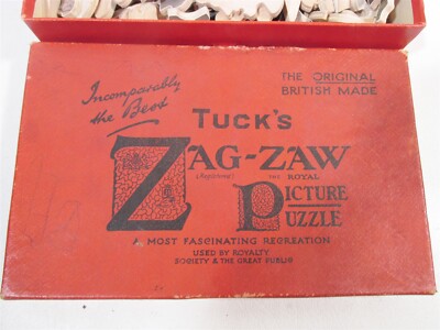 1930s Tuck's Zag Zig Wooden Jig Saw Puzzle 211 Pcs Non