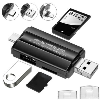 OTG Smart Memory Card Reader Micro USB 2.0 Type C to SD Micro SD TF Adapter 1pc