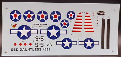 Testors | No. 693 | 1:72 SBD Dauntless Decals