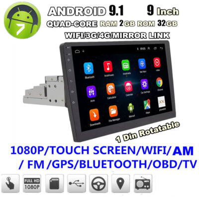 9'' 4G Full Netcom Android 9.1 1080P Quad-core RAM 2GB ROM+32GB Car Stereo Radio