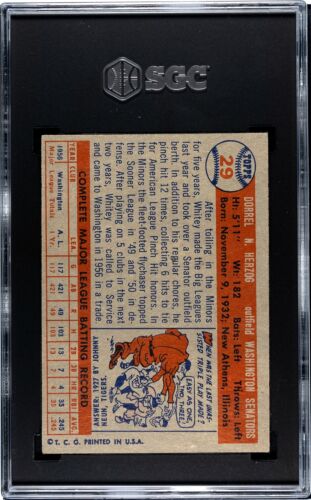 1957 TOPPS BASEBALL WHITEY HERZOG KARTE #29 SGC 5 EX - Bild 2 von 2