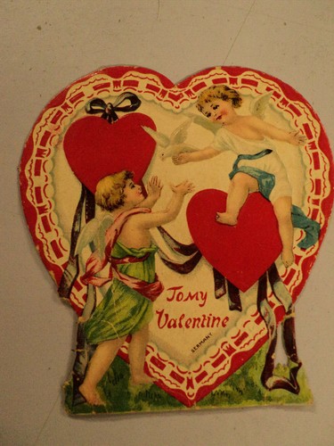 5 Vintage Papier Valentinstag Karten - Bild 8 von 12