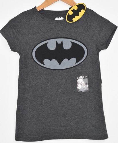 Primark Batman Camiseta para mujeres Damas DC Comics Negro y Gris Uk Size  6-20 Nuevo | eBay
