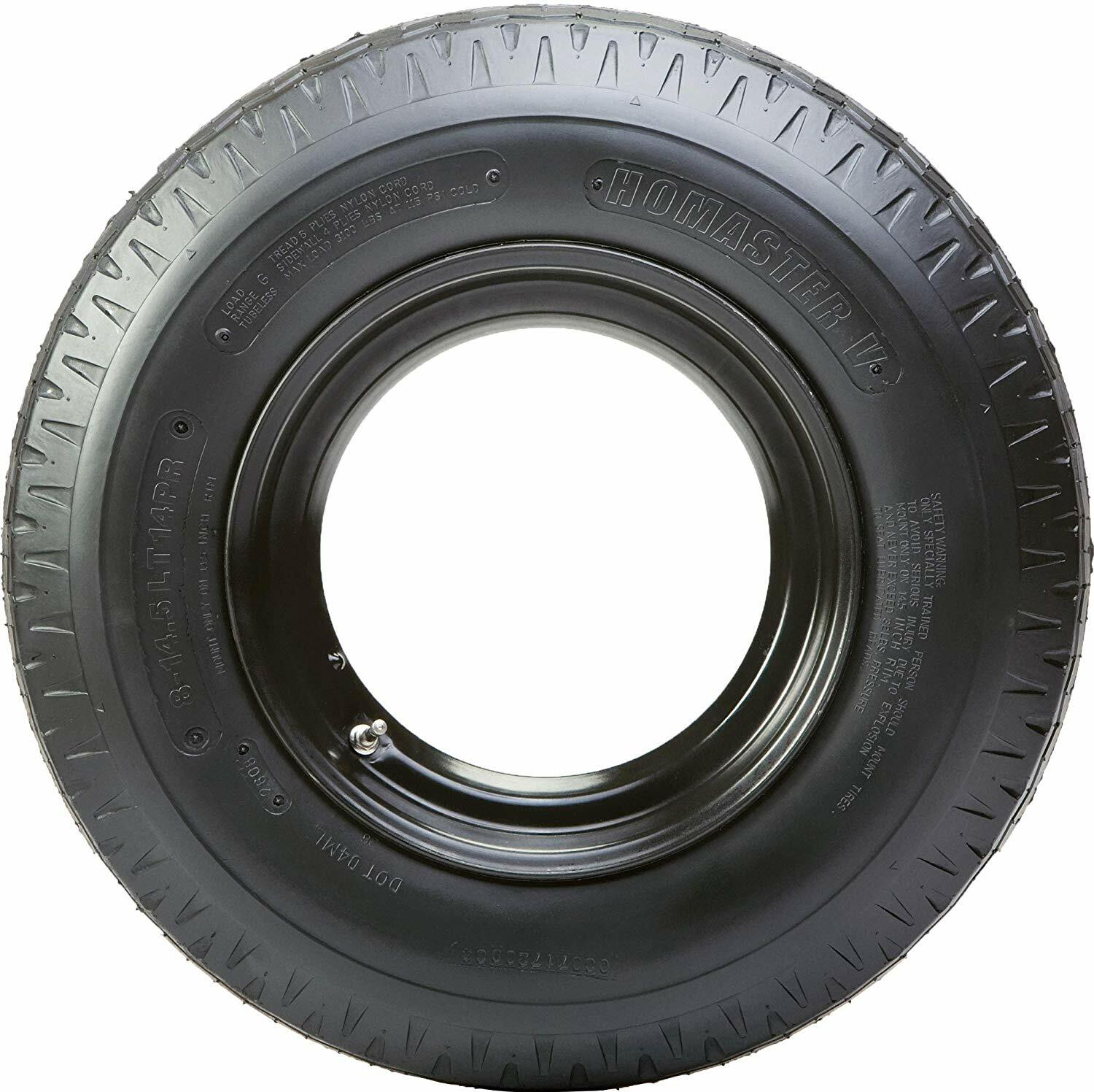 Heavy Duty Highway 14 Ply Rated Open Rim Home Trailer Tire - 8-14.5MH