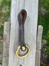 Halter Leather Gullet Strap with Solid Brass Ring