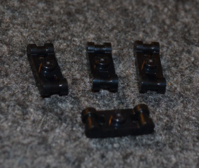 (4) 1x1 BLACK Plate w/ Handle on Both Ends Bricks ~ New Lego Parts ~