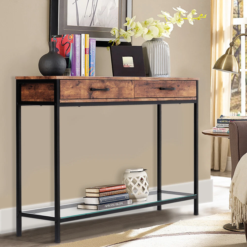 Console table with bottom shelf deals