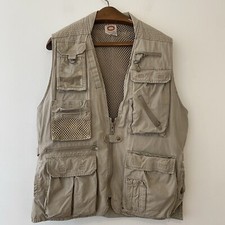 Vintage Banana Republic Vest Men Large Fish Safari Photography Pockets Cargo