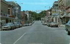 1960s Downtown Business Area Street View Platteville Wisconsin Vintage Postcard