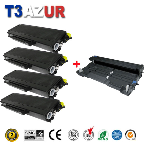 Tambour DR3200 avec 4 toners TN3280 recharge encre compatible Brother HL 5340D et MFC 8000