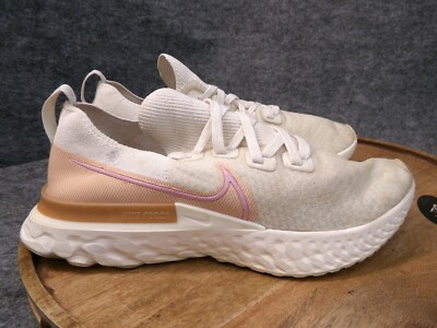 Nike React Infinity FK Sail White Pink Running Shoes CD4372-103 Women's Size 10