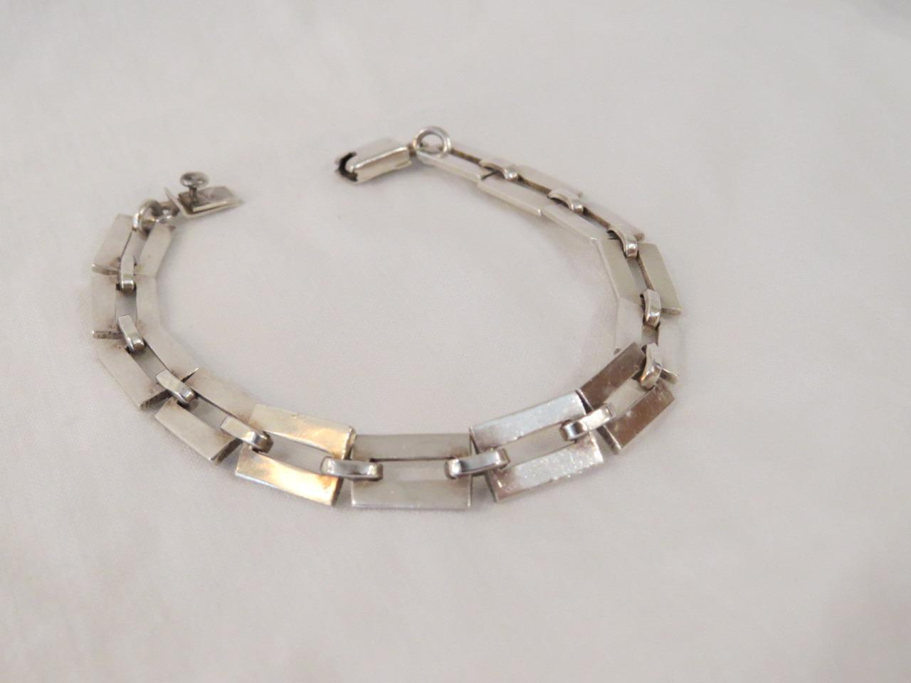 Sterling Silver 925 Rectangle style Bracelet 22 g… - image 2
