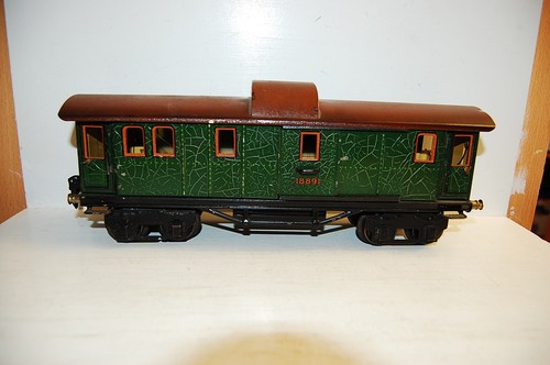 alter vierachsiger Märklin Spur 1 Blech 18891 Eisenbahn Gepäckwagen 33.5cm