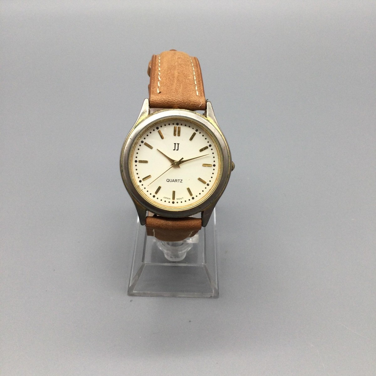 Jules Jurgensen JJ Mens Watch 35mm Gold Tone Case Brown Leather