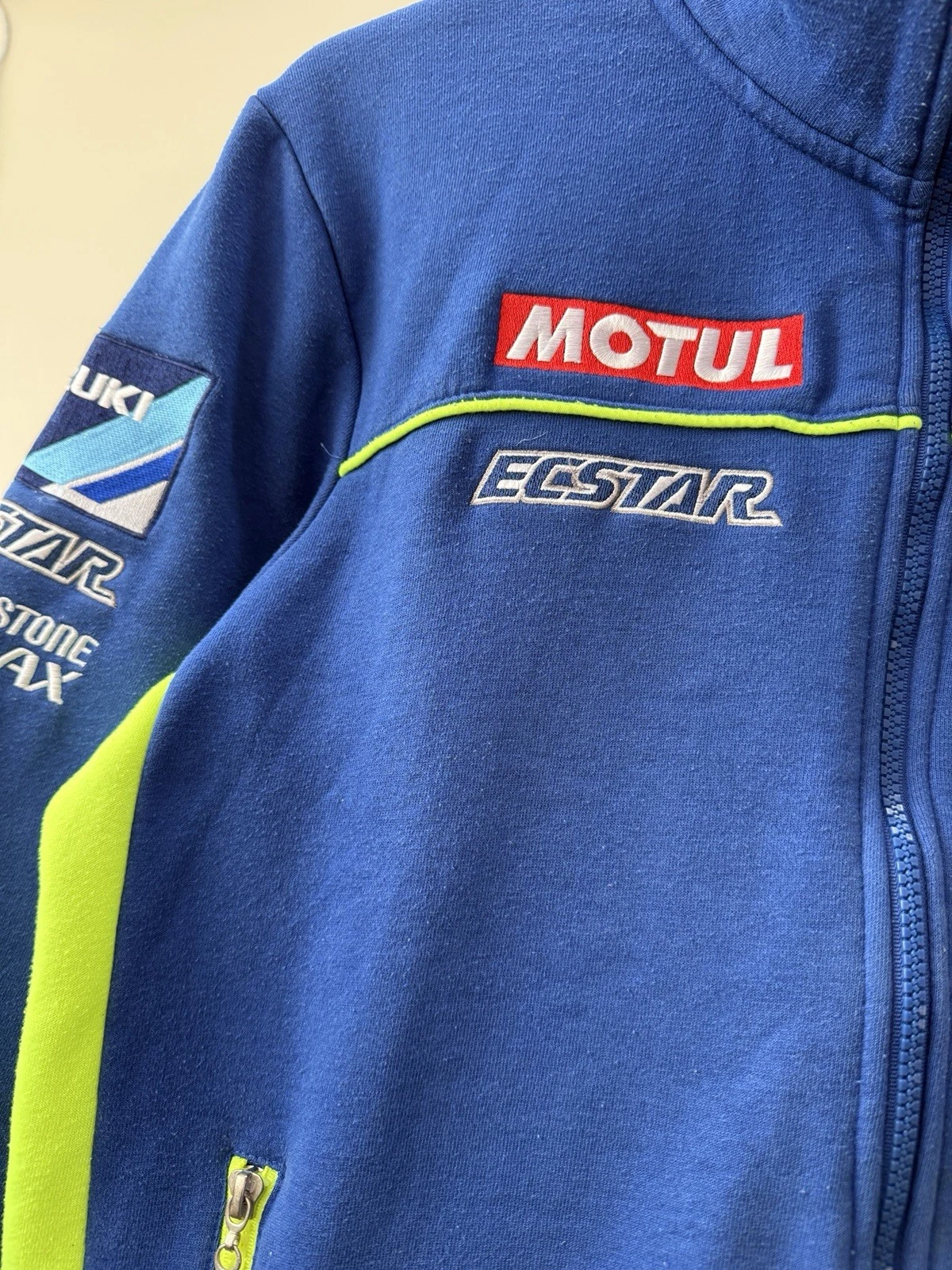 Vintage Suzuki MotoGP Team Jacket Mens Blue Full Zip Racing Motul Logo image 7