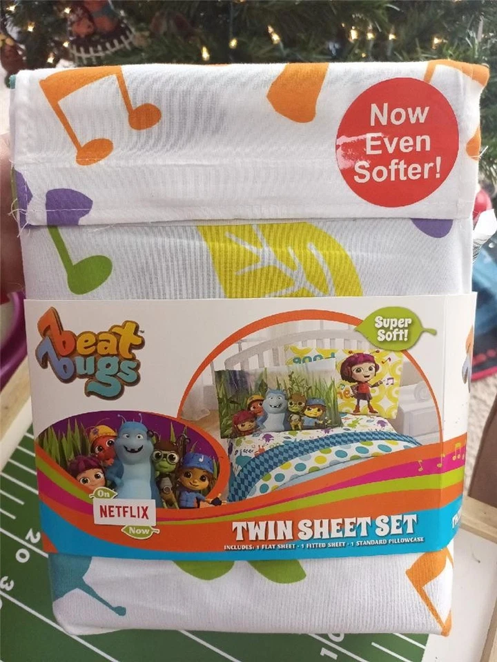 Nuevo juego de hojas de 3 piezas Netflix Beat Bugs Twin Sheets NUEVO CON ETIQUETAS SIN PRECIO BASE suave $21.99 Foto 2 de 4