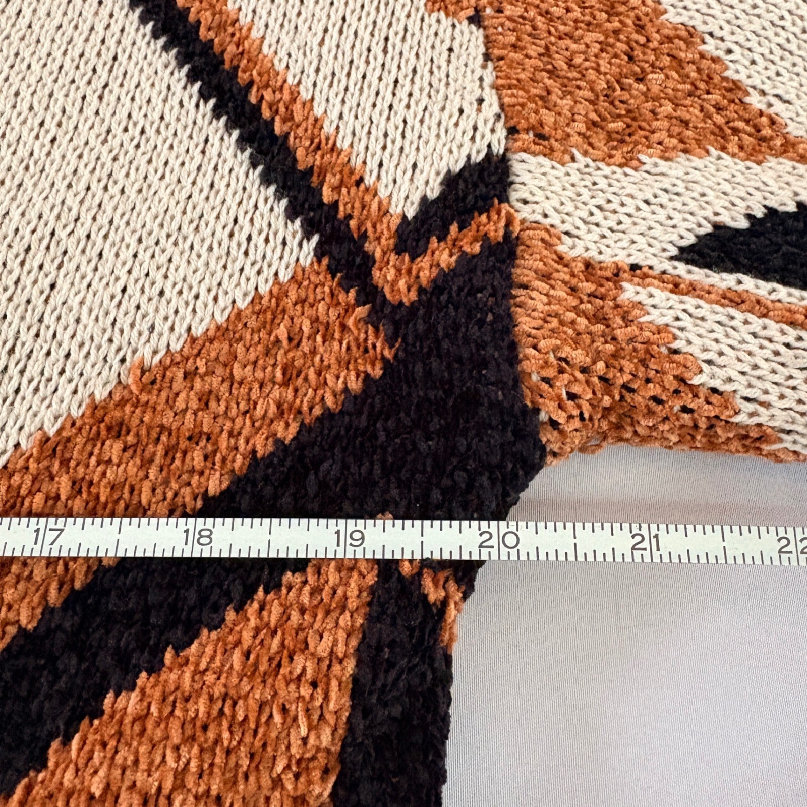 Marled Geometric Pattern Open Front Knit Cardigan… - image 7