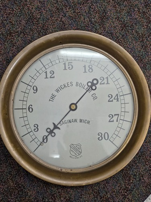 #ad Vintage Brass Wickes Boiler Co. Pressure Gauge $324.99