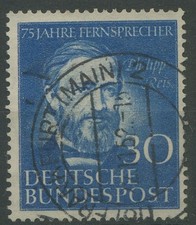 Bund 1952 Philipp Reis 161 gestempelt, r&uuml;ckseitig kleiner Fleck (R81213)