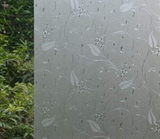 1 Roll 17.7" by 78.7" Privacy Window Film, Vine Flower Pattern 17.7" By 78.7"