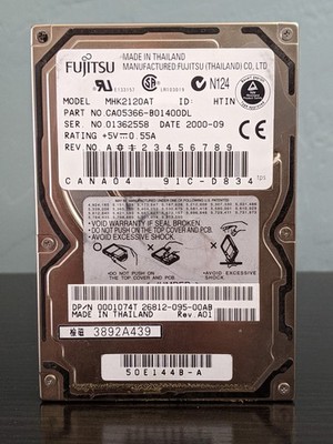 Fujitsu 12GB HDD IDE MHK2120AT CA05366-B01400DL 2.5  Laptop Hard Drive ~ TESTED